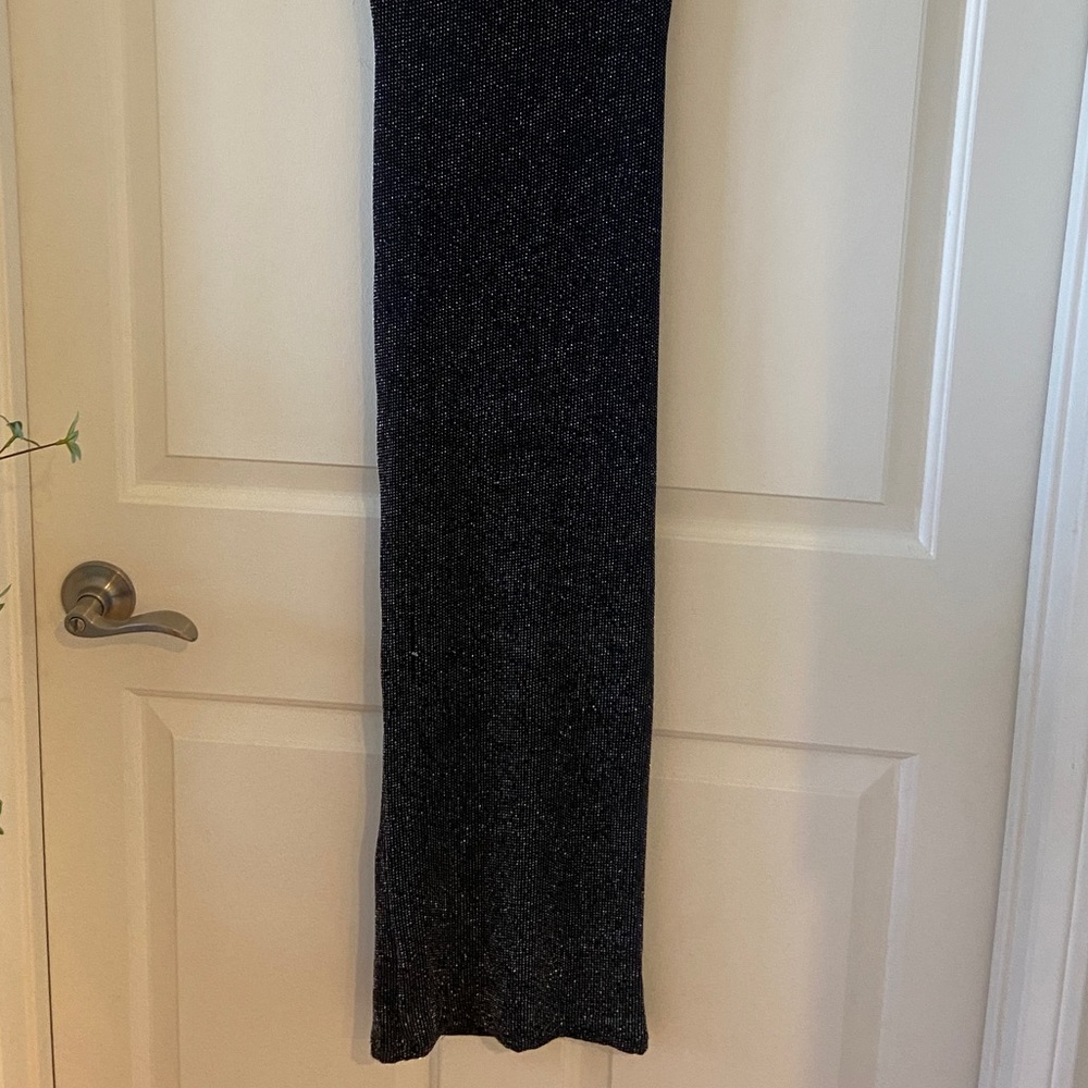 Alix NYC Strapless Asymmetrical Open Back Stretch Dress Black Size XS Glitter - Picture 3 of 6